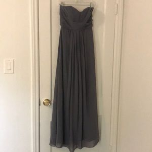 David’s bridal chiffon bridesmaid dress “pewter”